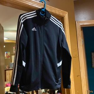 Adidas running jacket black and white Medium
